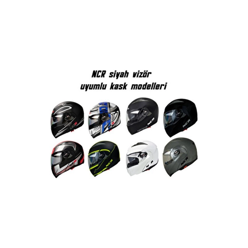 NCR 158 Çene Açılır Kask Siyah Vizör Camı