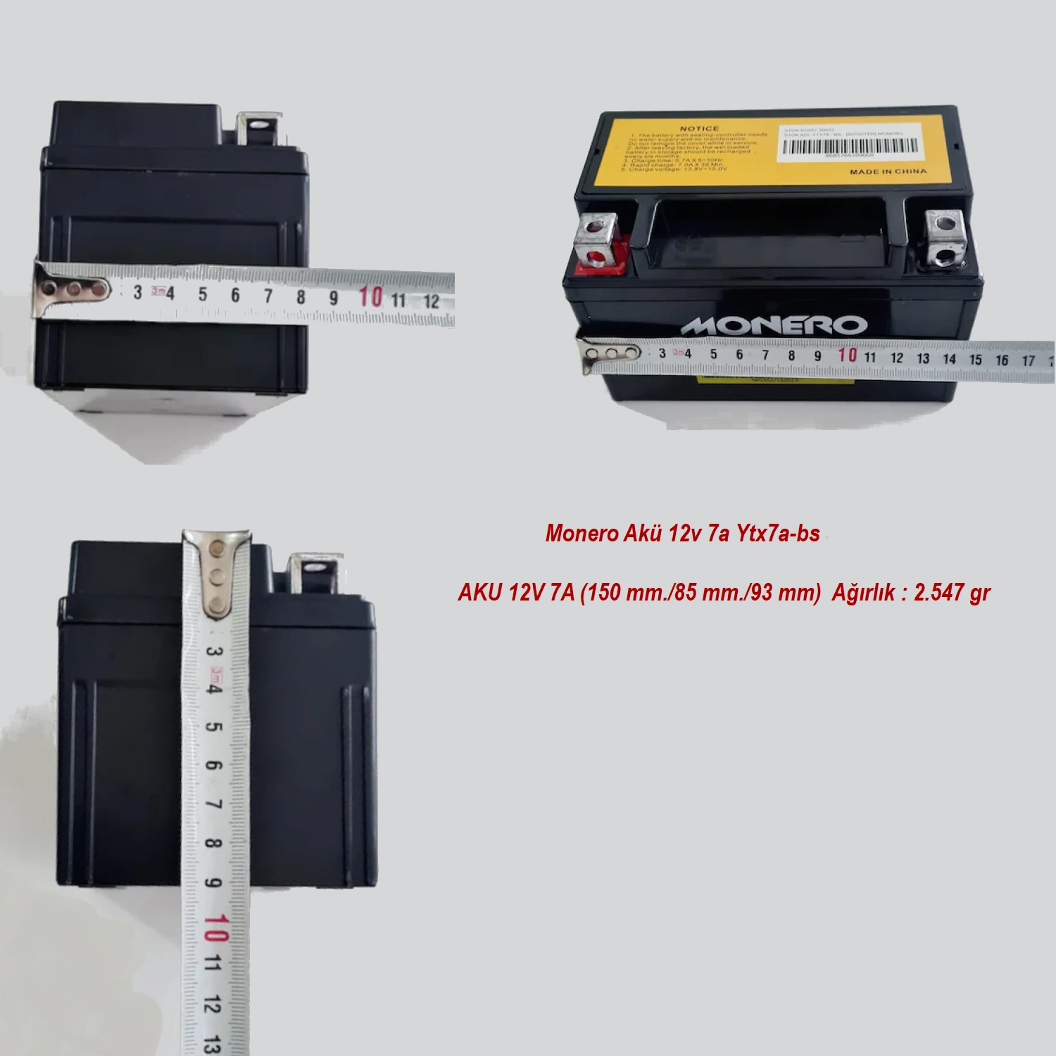 Monero AKÜ YTX7A-BS 12V 7AH SYM FIDDLE 3 200 FIDDLE 4 200