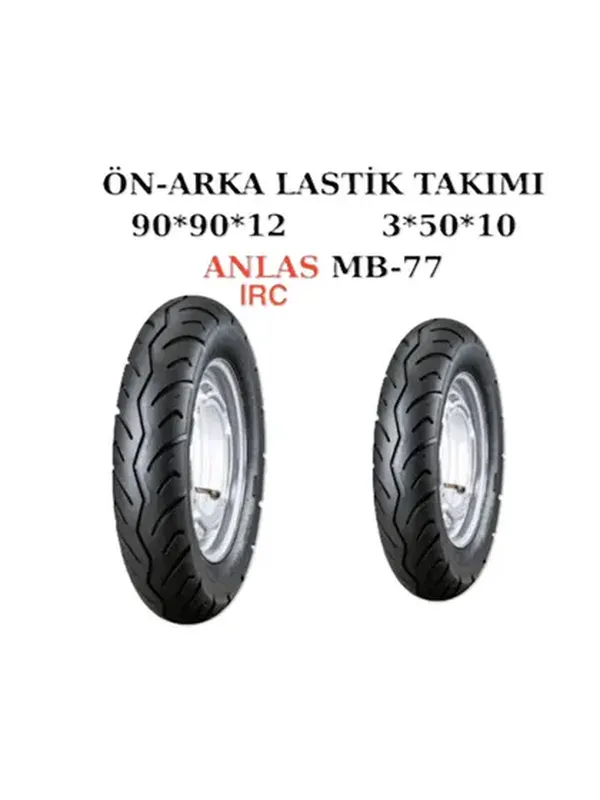 ANLAŞ Honda Activa S Fizy Ön 90/90-12 ve Arka 3.50-10 MB77 Anlaş İrc Set