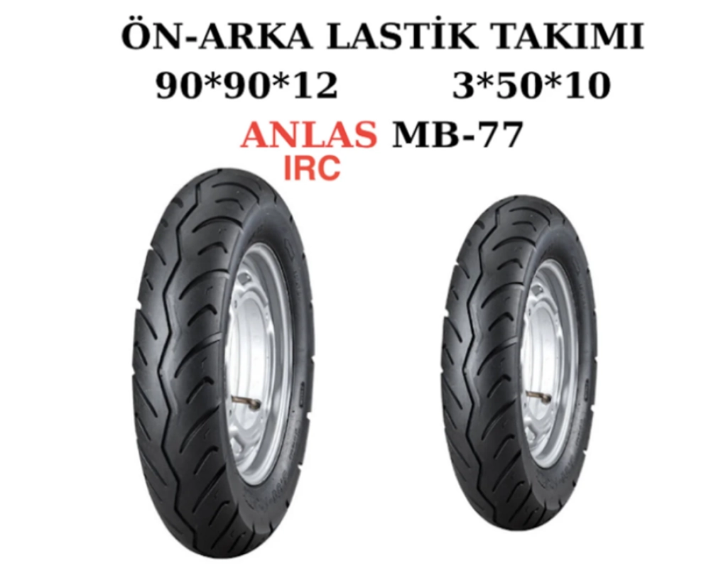 Anlaş/Irc Anlas IRC Set Arora Special 110 90/90-12 ve 3.50-10 MB77 Ön Arka Set