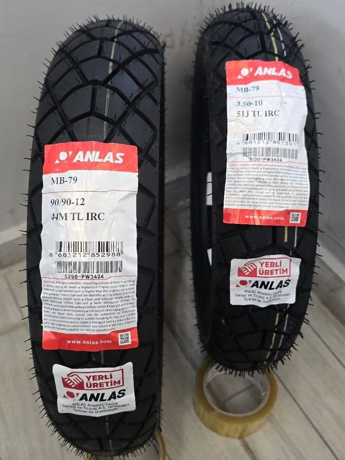 Anlaş/Irc Anlas IRC Set Rks Spontini 90/90-12 ve 3.50-10 MB79 Sooter Lastiği Ön Arka Set