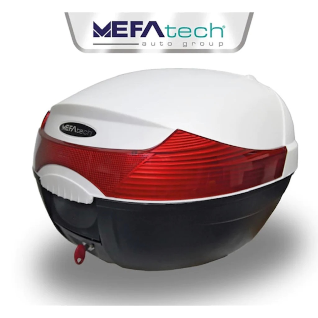 Mefatech Motorsiklet Arka Çanta Topcase Kızaklı 33Lt Beyaz