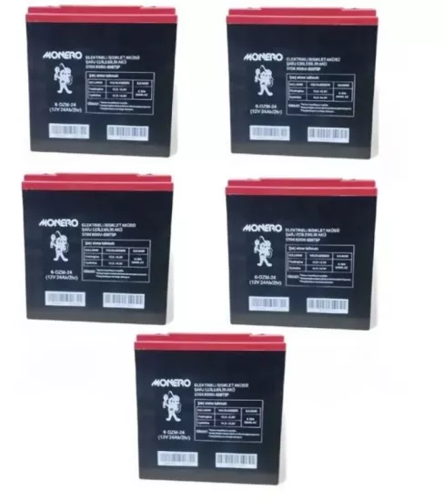 Monero 12v-24 Amper Dik E-bıke Akü 5’li Paket 20 Amper Ebatları İle Aynı Ebatlar: 180 X 78 X 170mm