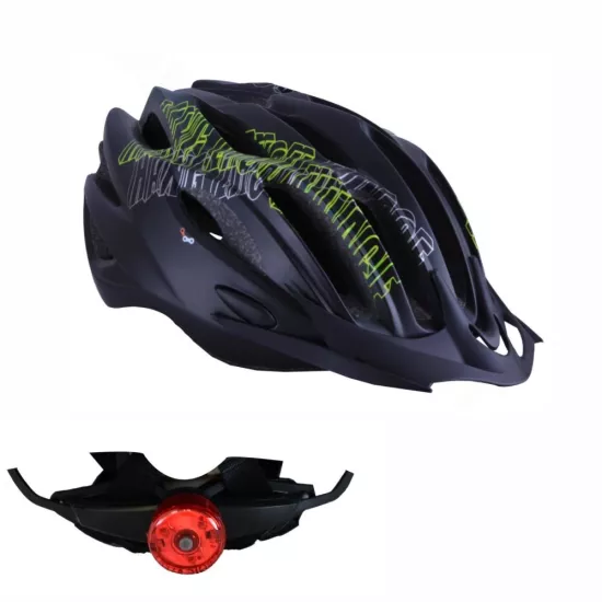 Monero BİSİKLET KASKI YETİŞKİN VİZÖRLÜ LEDLİ FİLELİ SİYAH (R-26/56-58 cm/M) RECTUS