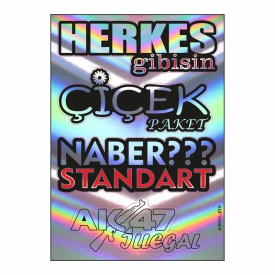 GOGO A5 HOLOGRAM STİCKER TEK PAKET ÇOKLU STİCKER Çiçek Paket