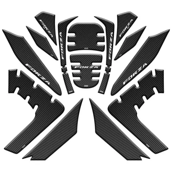 GOGO Honda Forza 2021 – 2024 Arası Uyumlu Tank Ped Full Seti Karbon Siyah 001