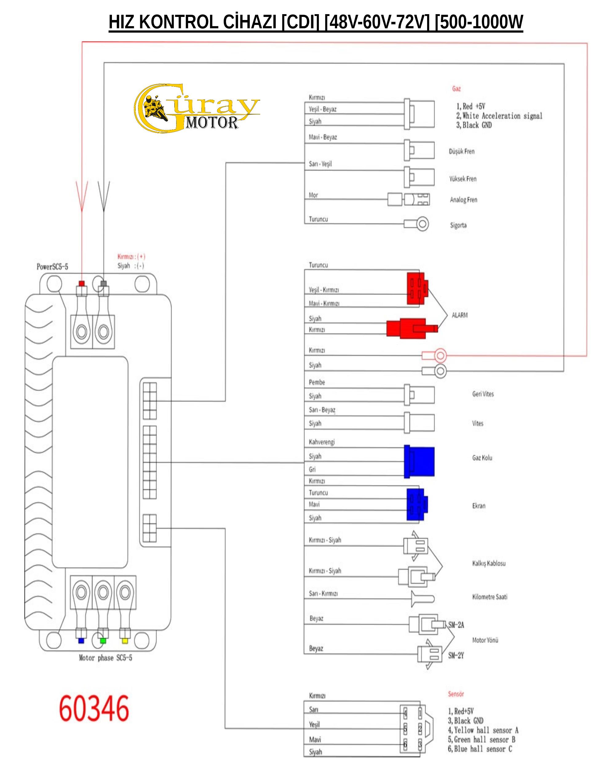 Monero ELEKTRİKLİ BİSİKLET AKILLI HIZ KONTROL CİHAZI CDI [48V-60V-72V] [500-1000W]